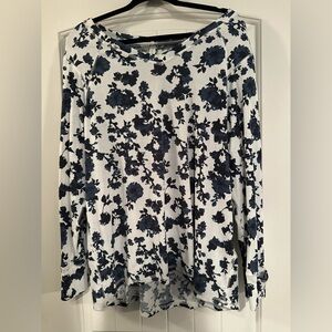 LuLaRoe Navy Floral Long Sleeve Top